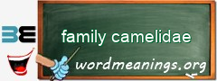 WordMeaning blackboard for family camelidae